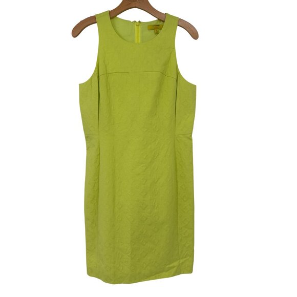 Banana Republic Mily Sleeveless Textured Lime Green Sheath Dress Sz 10 new $140 - Picture 2 of 7